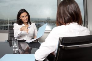 woman interviewing